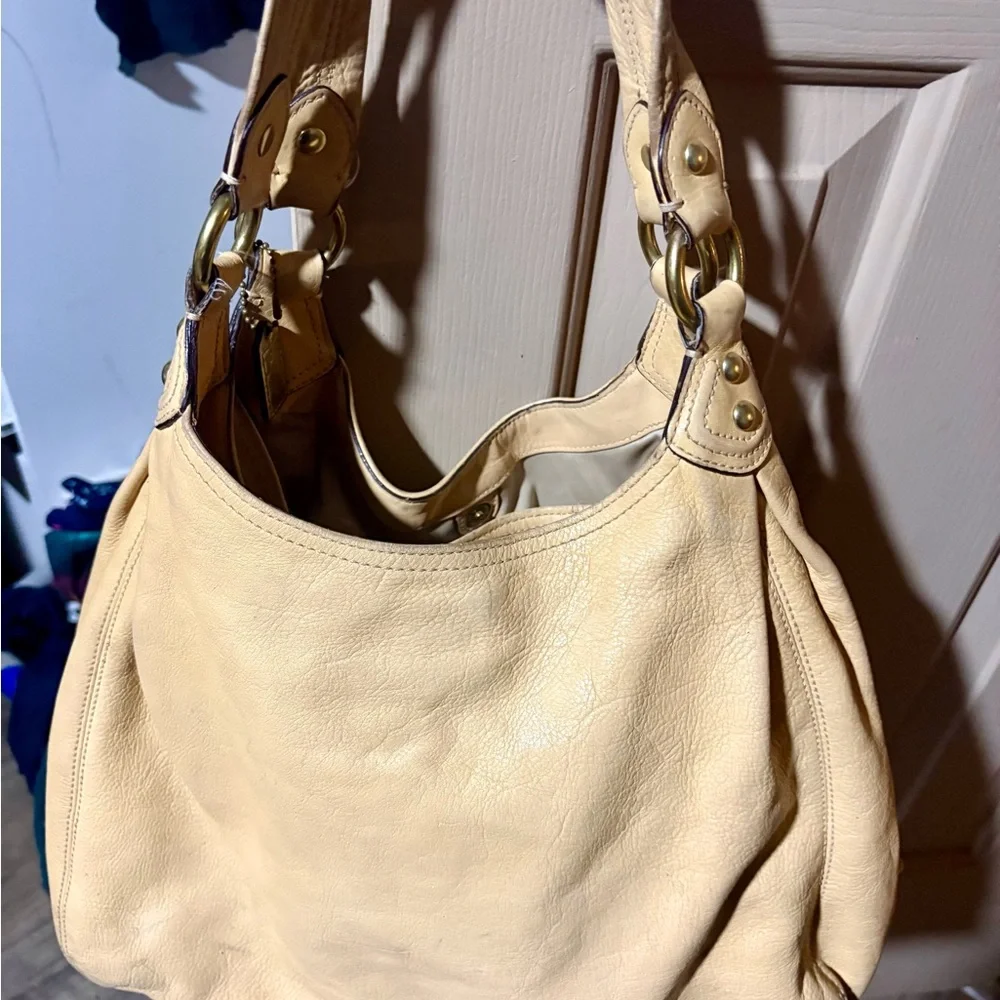 Coach Cream Leather Hobo Bag